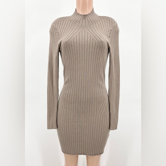 Abercrombie & Fitch Ribbed Knit Fitted Sweater Dress - Picture 1 of 8
